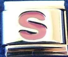 Italian Charms - Fits Nomination - Letters - PINK S